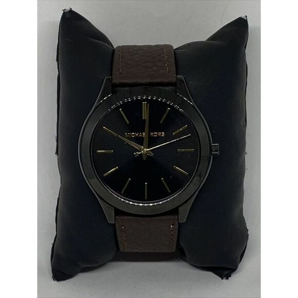 Michael Kors Slim Runway MK3221 Women's Brown Leather Analog Dial Watch JK594 - Picture 3 of 12